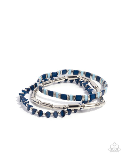 Serendipitous Stack - blue - Paparazzi bracelet