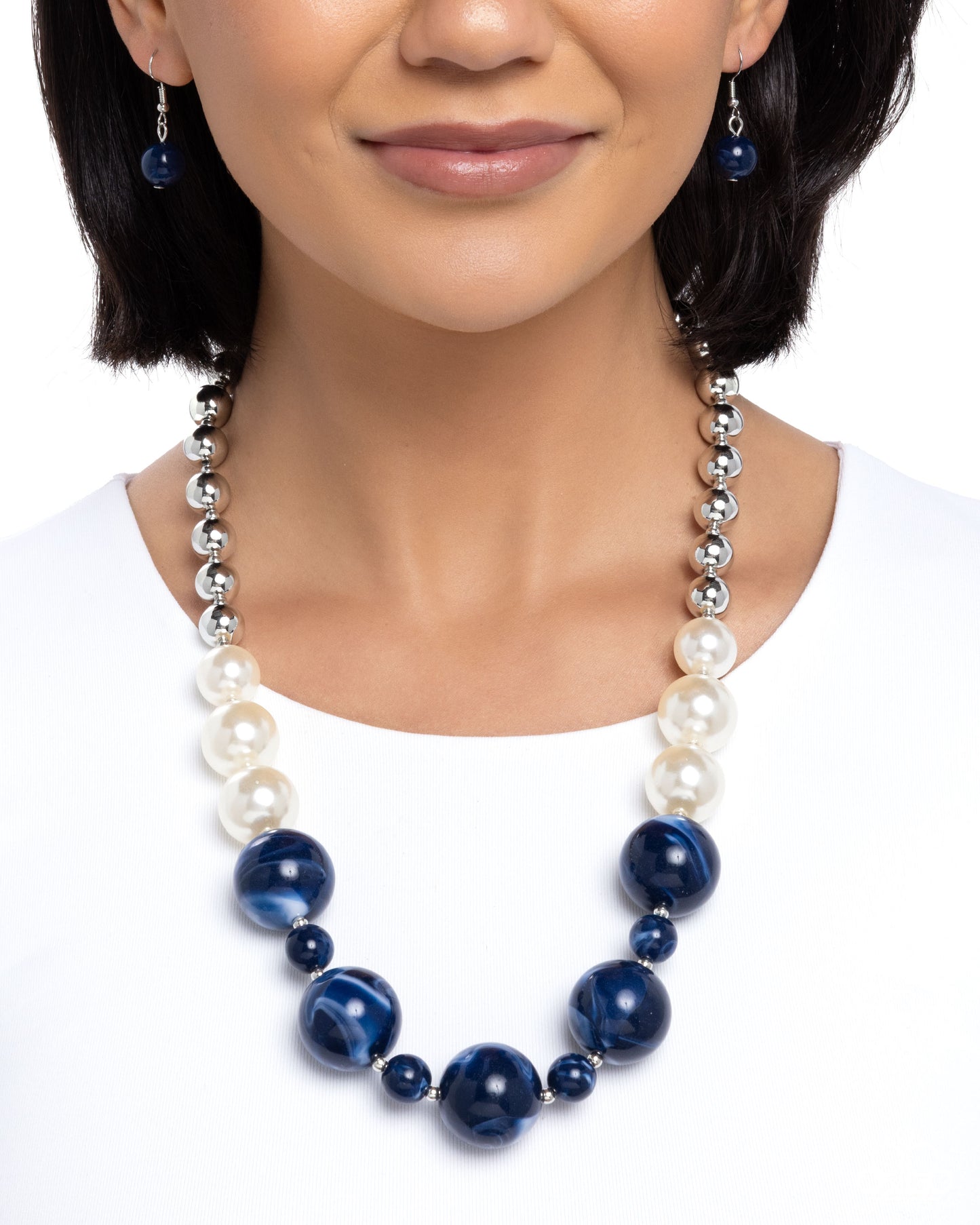 Serendipitous Statement - blue - Paparazzi necklace