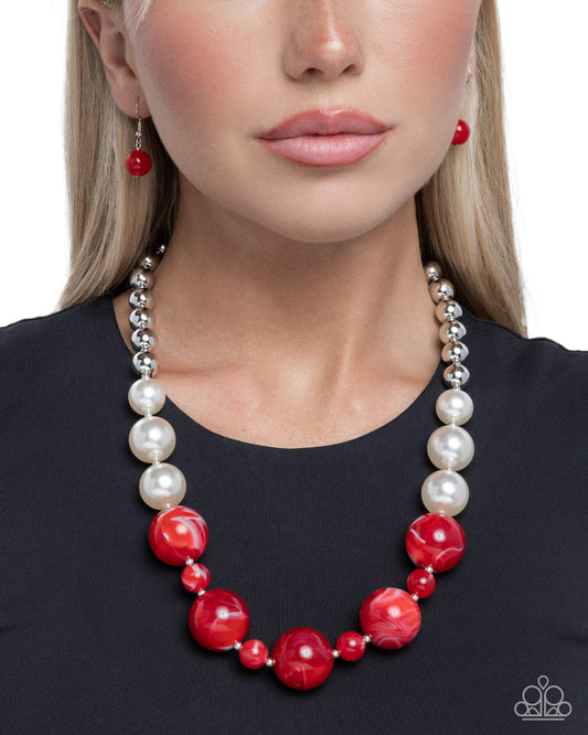 Serendipitous Statement - red - Paparazzi necklace