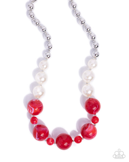 Serendipitous Statement - red - Paparazzi necklace