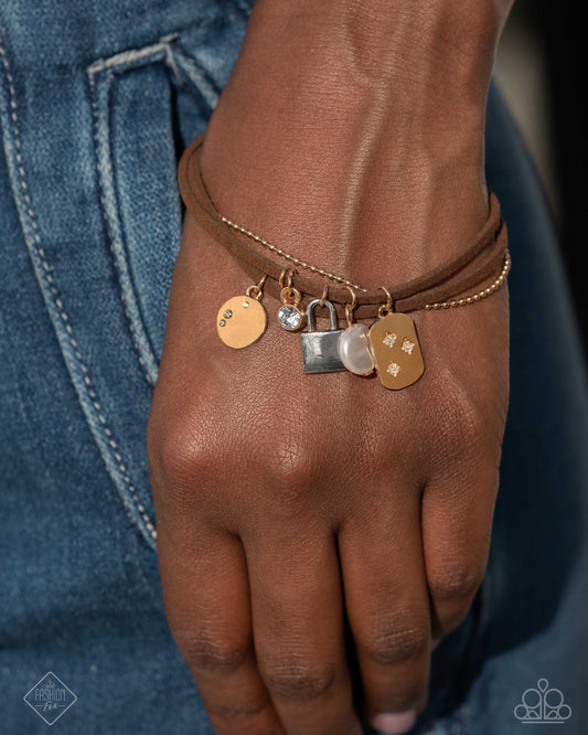 Serendipitous Suede - brown - Paparazzi bracelet