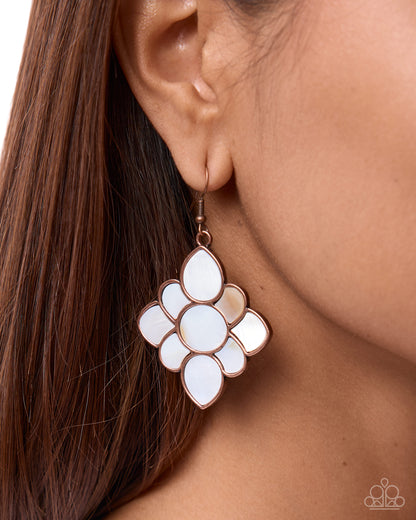 Serene Shells - copper - Paparazzi earrings