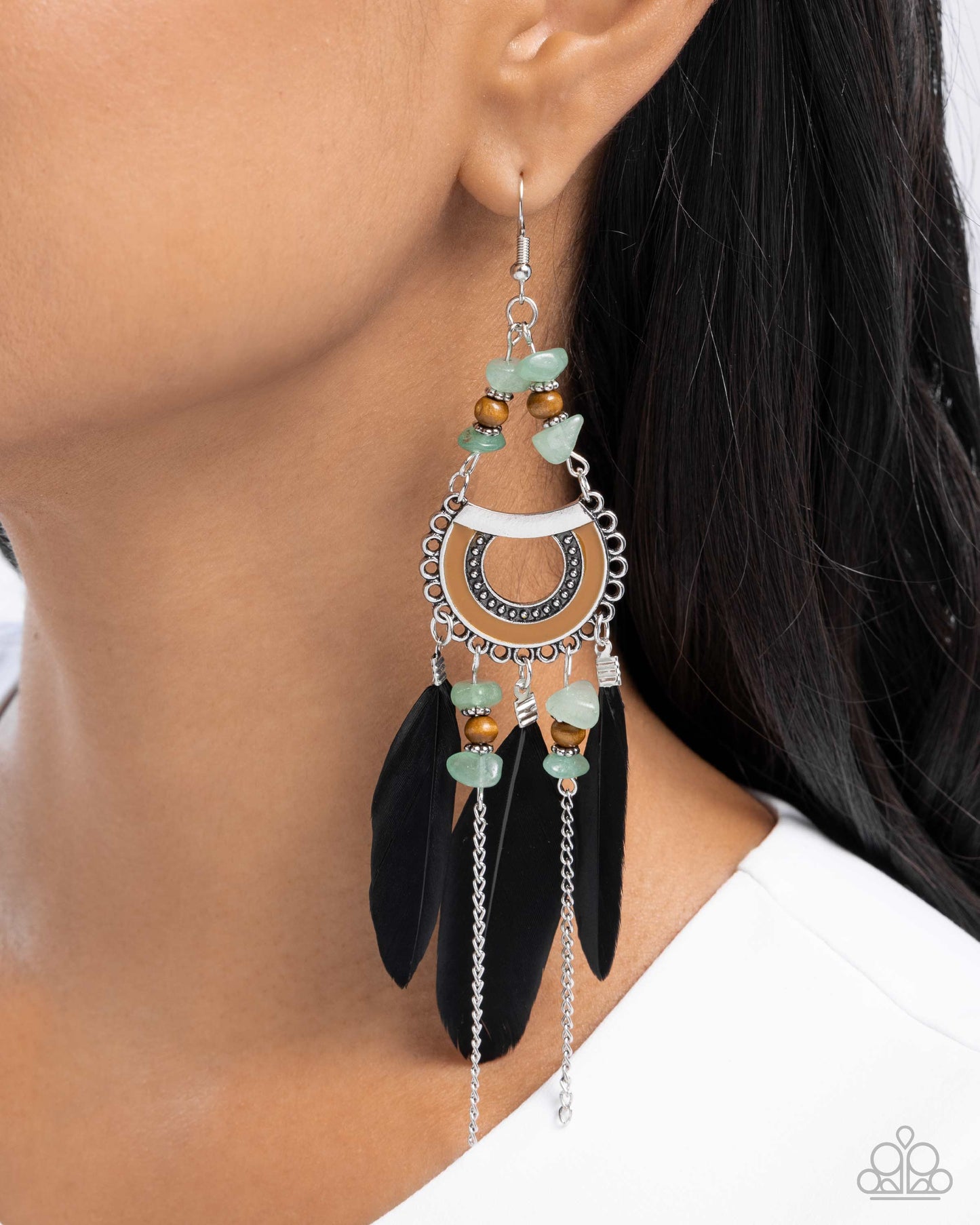 Serene Stage - green - Paparazzi earrings