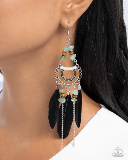 Serene Stage - green - Paparazzi earrings
