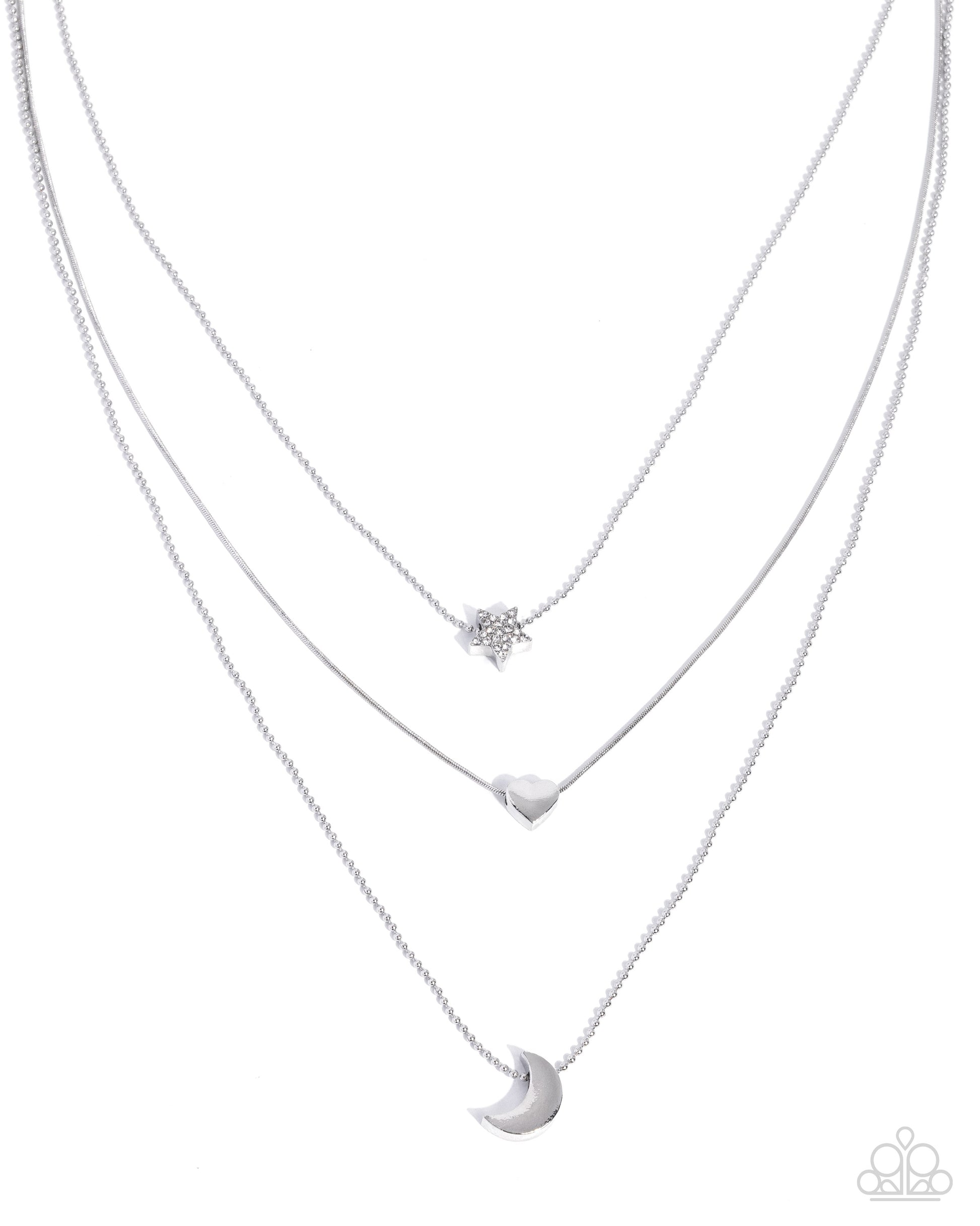 Serious Shapes - white - Paparazzi necklace