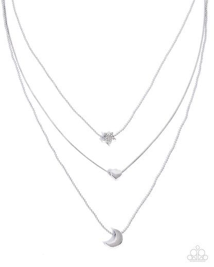 Serious Shapes - white - Paparazzi necklace