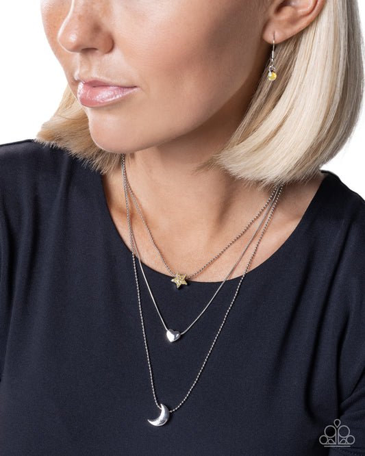 Serious Shapes - yellow - Paparazzi necklace