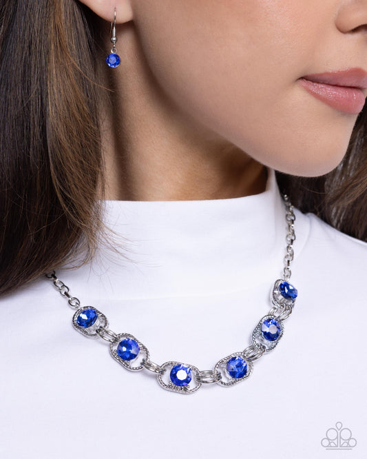 Serrated Sensation - blue - Paparazzi necklace