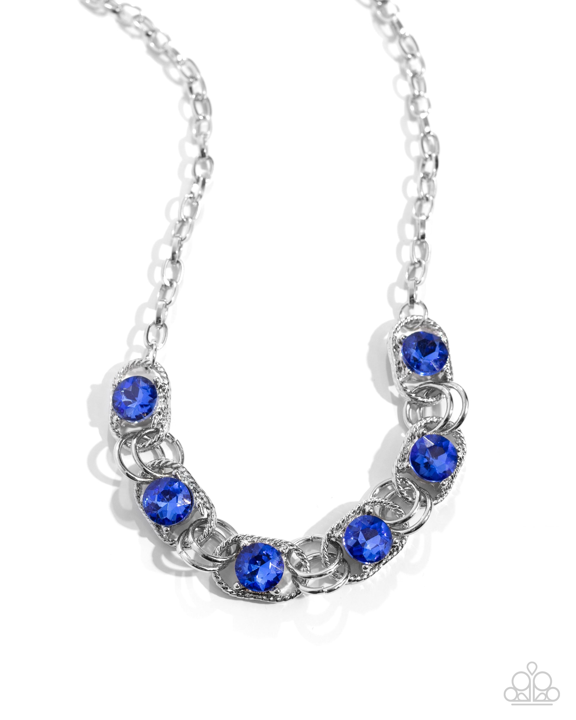 Serrated Sensation - blue - Paparazzi necklace