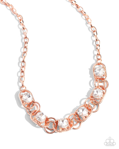 Serrated Sensation - copper - Paparazzi necklace