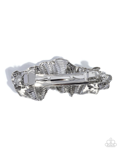 Serrated Sheen - silver - Paparazzi hair clip