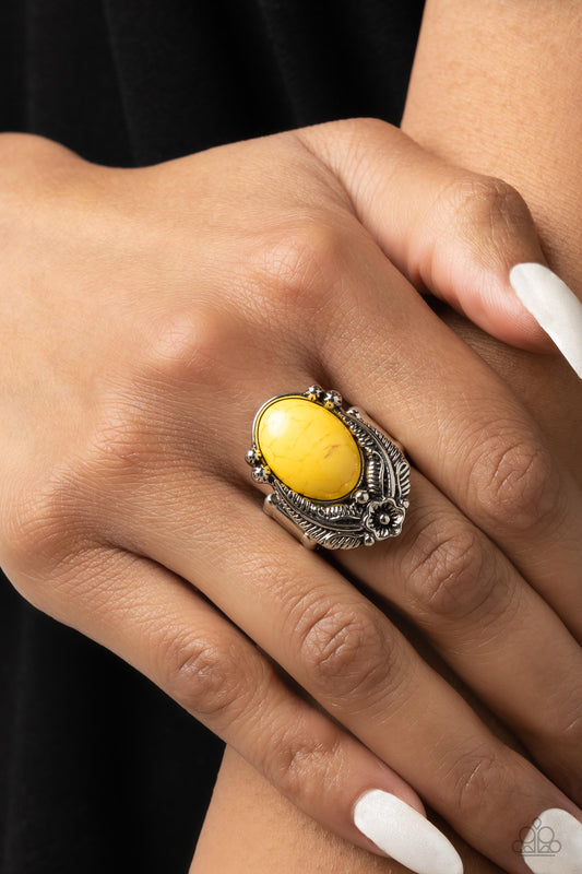 Serrated Style - yellow - Paparazzi ring
