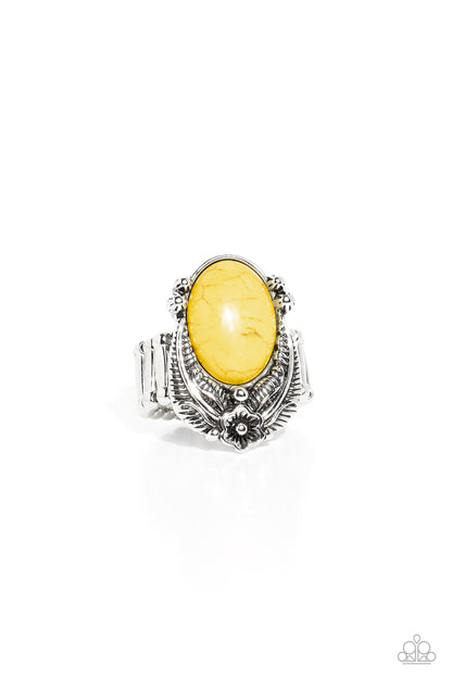Serrated Style - yellow - Paparazzi ring