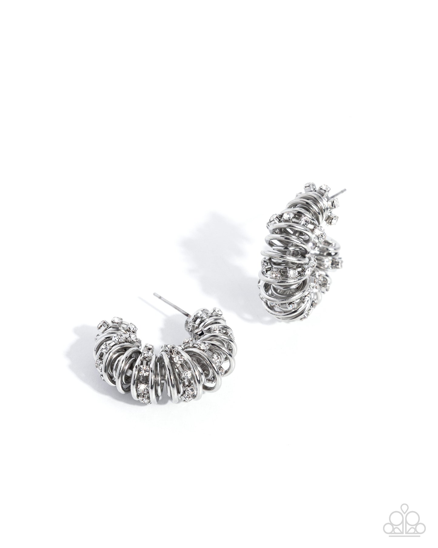 Serrated Sophistication - white - Paparazzi earrings