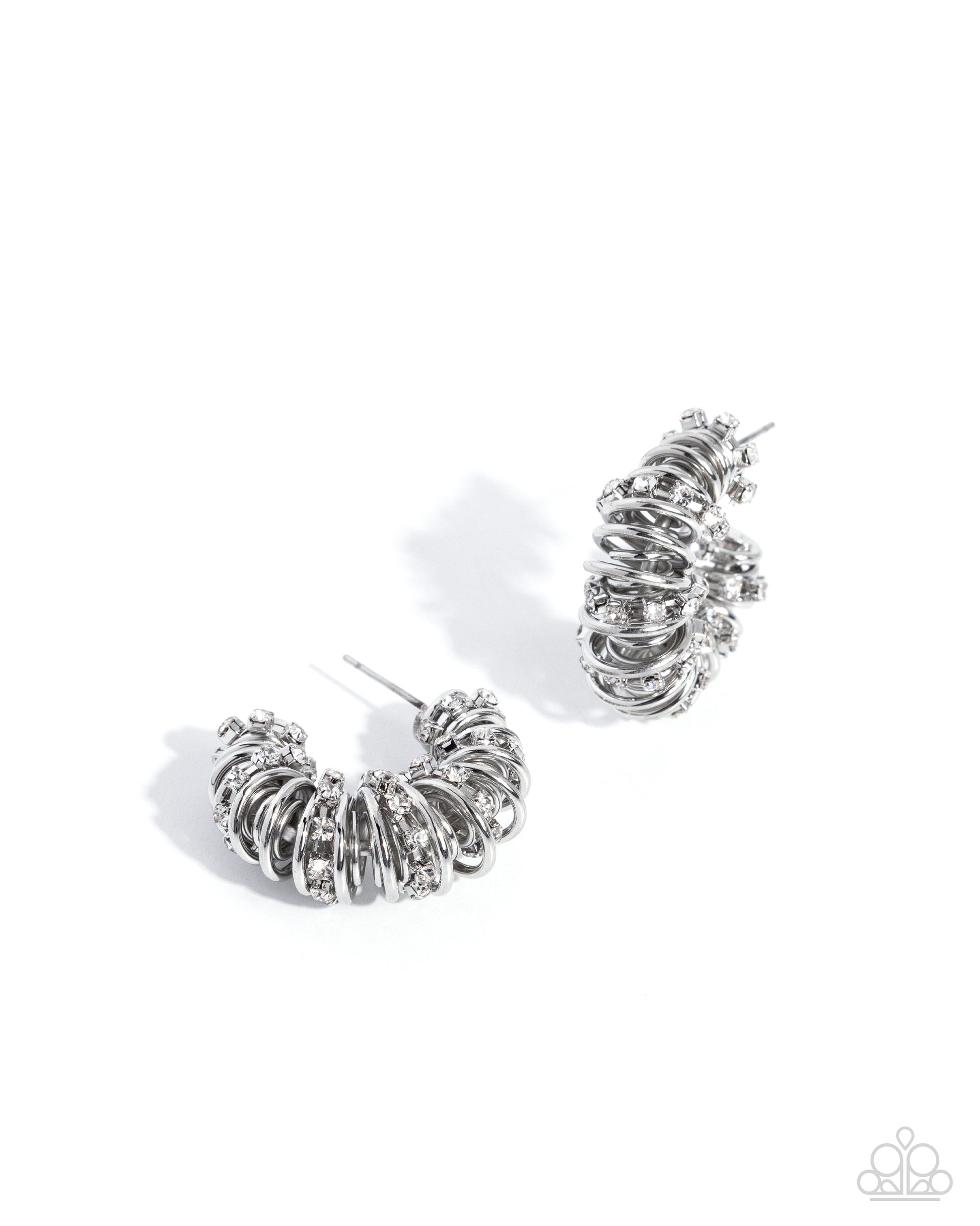 Serrated Sophistication - white - Paparazzi earrings