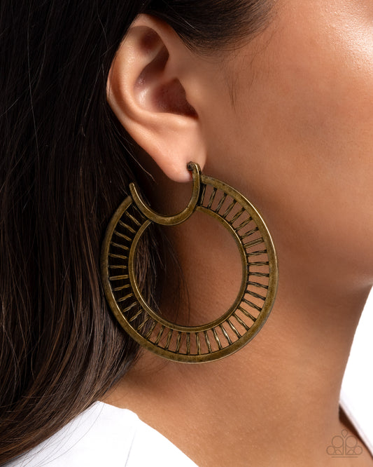Set the Scene - brass - Paparazzi earrings