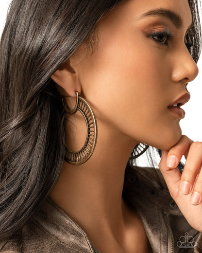 Set the Scene - brass - Paparazzi earrings