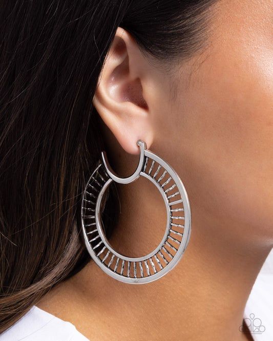 Set the Scene - silver - Paparazzi earrings