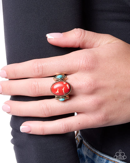 Severe Stones - red - Paparazzi ring