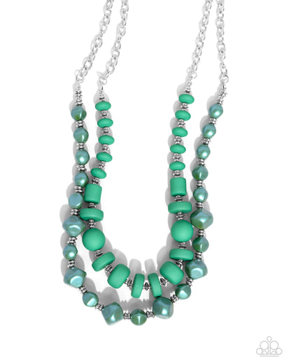 Shape Shifting Sense - green - Paparazzi necklace