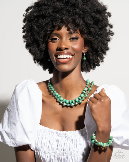 Shape Shifting Sense - green - Paparazzi necklace