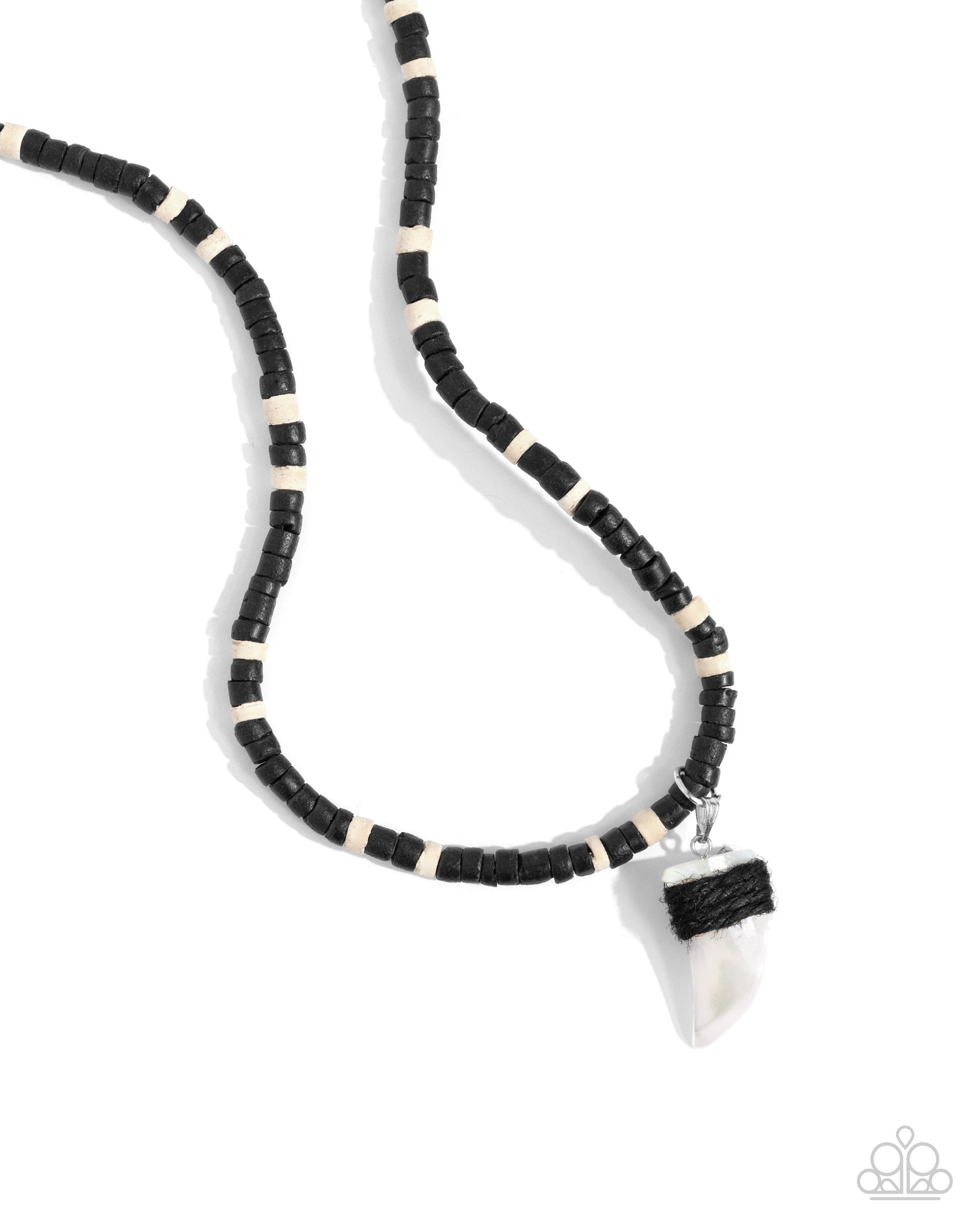 Shark Tooth Statement - black - Paparazzi MENS necklace