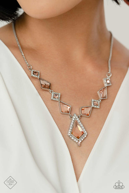 Sharp Showroom - orange - Paparazzi necklace