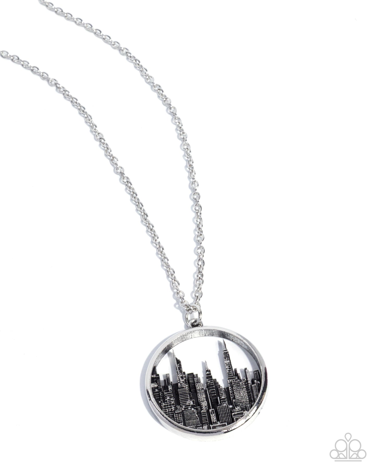 Sharp Skyscrapers - silver - Paparazzi necklace