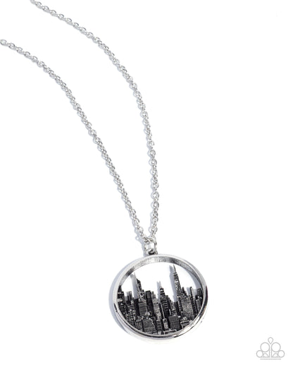 Sharp Skyscrapers - silver - Paparazzi necklace