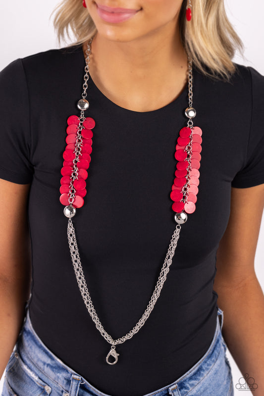 Shell Sensation - red - Paparazzi LANYARD necklace
