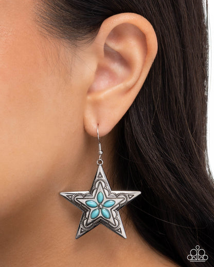 Sheriff Santa Fe - blue - Paparazzi earrings