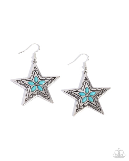 Sheriff Santa Fe - blue - Paparazzi earrings