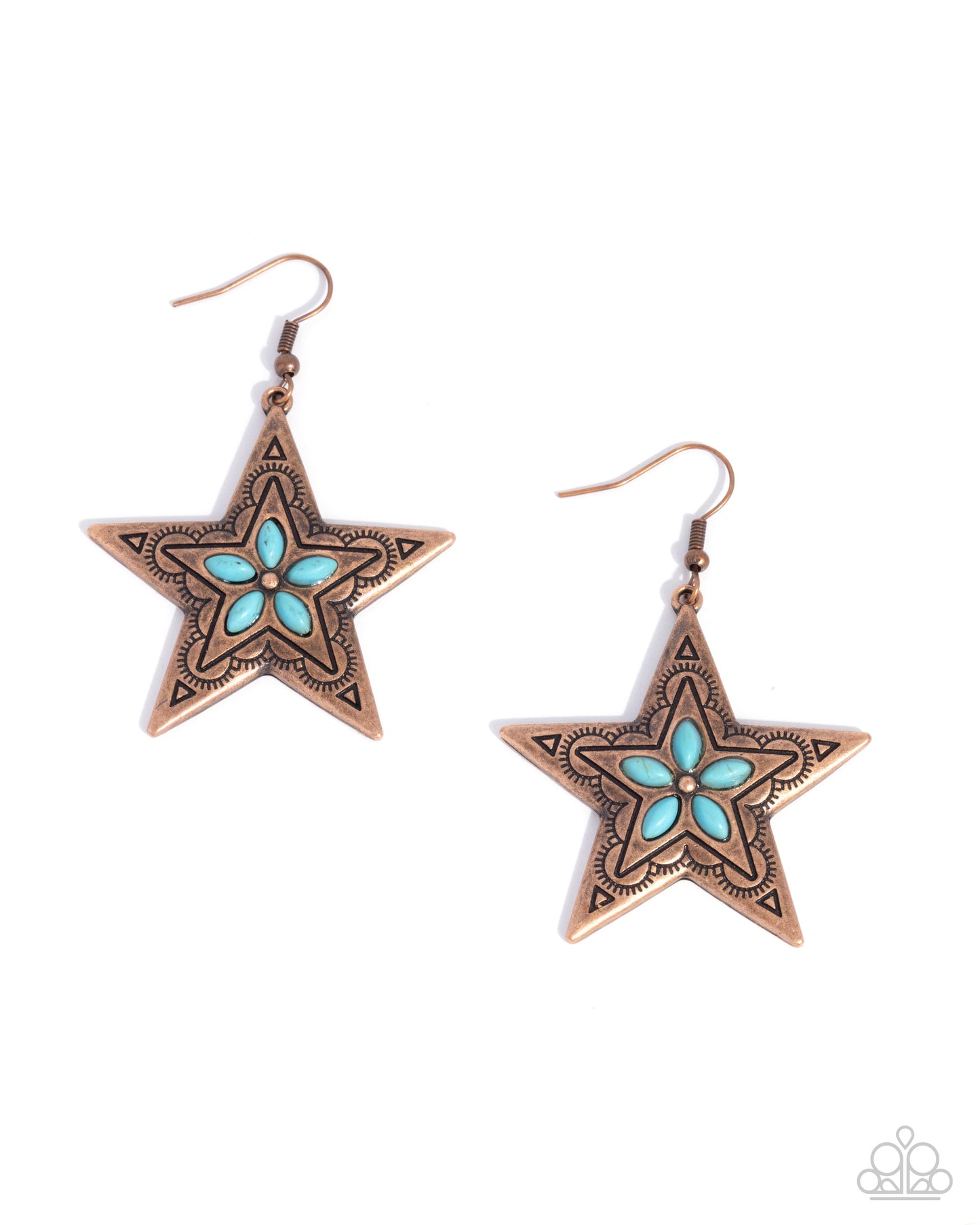 Sheriff Santa Fe - copper - Paparazzi earrings