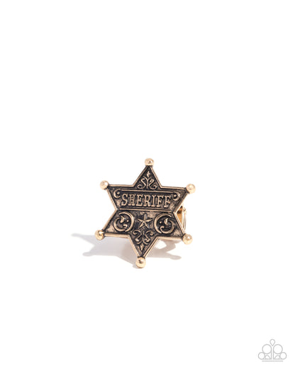 Sheriffs Star - gold - Paparazzi ring