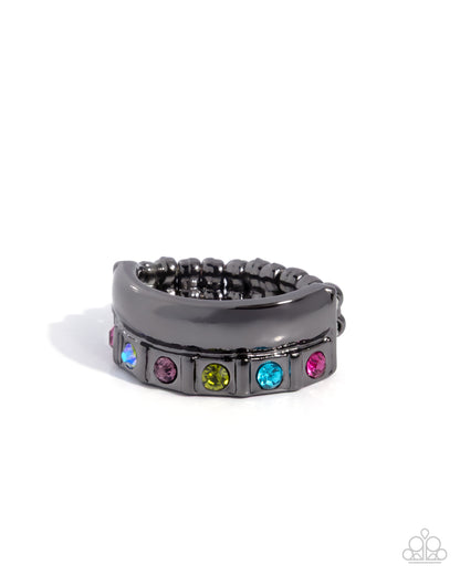 Shimmer Squared - black - Paparazzi ring