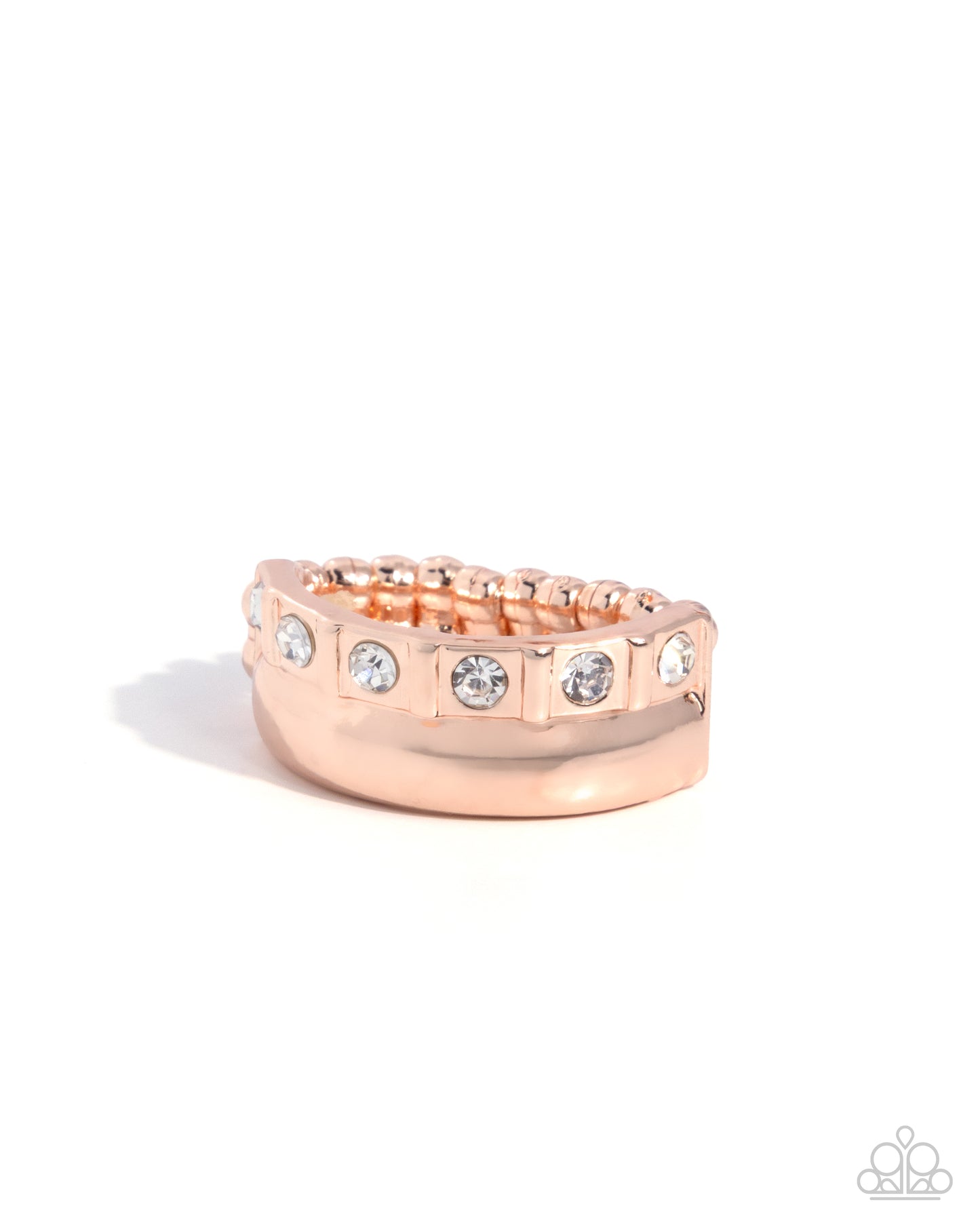 Shimmer Squared - rose gold - Paparazzi ring