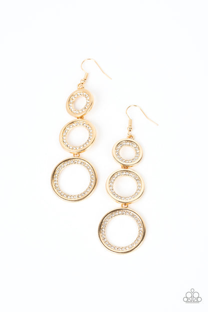 Shimmering in Circles - gold - Paparazzi earrings