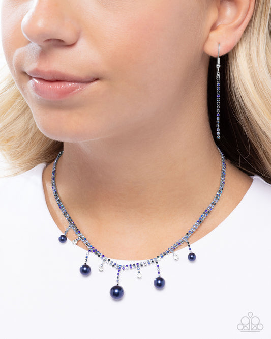Shimmery Safeguard - blue - Paparazzi necklace