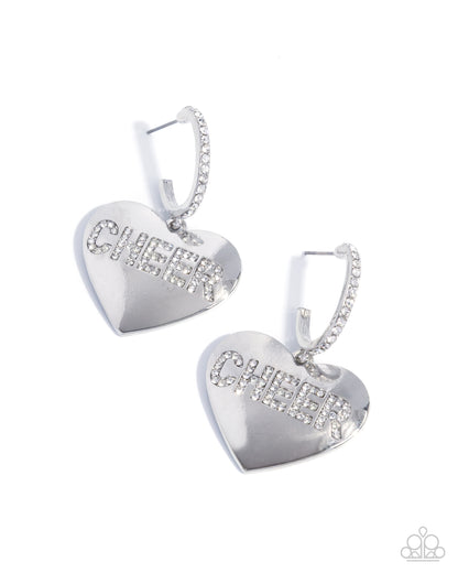Shimmery Spotter - white - Paparazzi earrings
