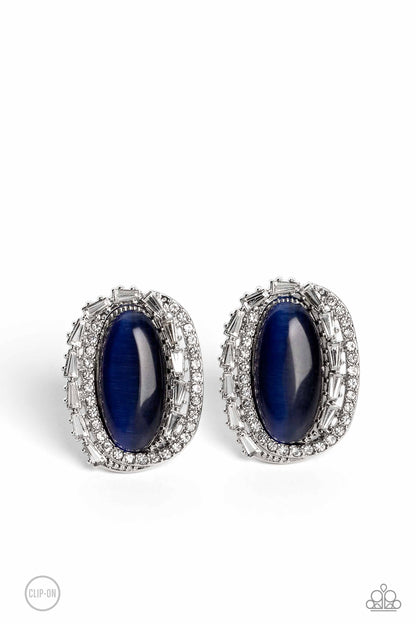 Shimmery Statement - blue - Paparazzi CLIP ON earrings