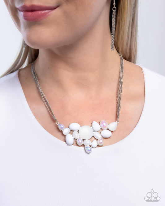 Shimmery Supply - white - Paparazzi necklace