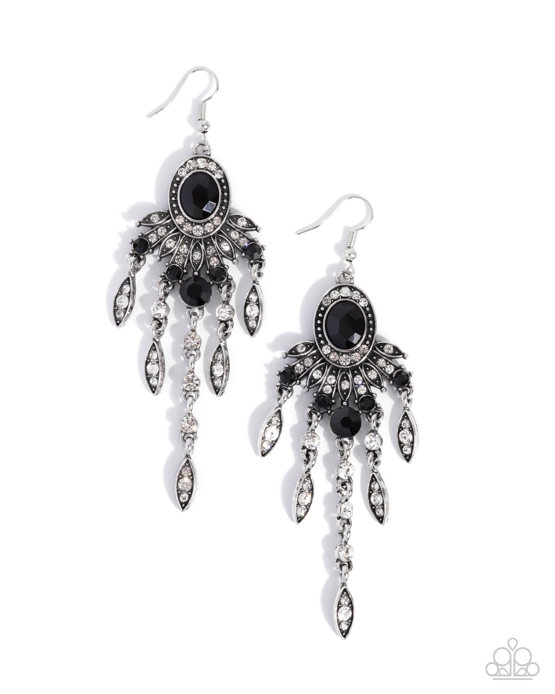 Shimmery Sway - black - Paparazzi earrings