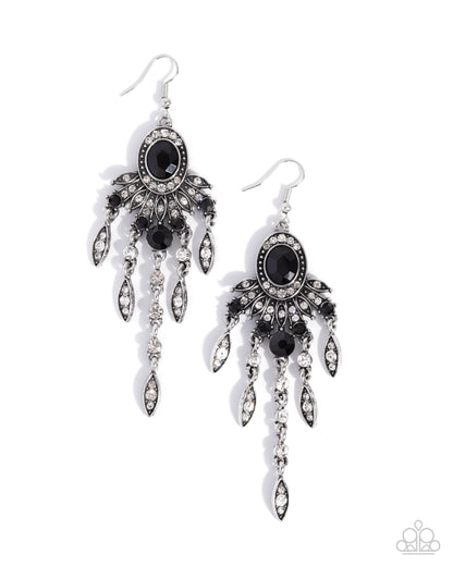 Shimmery Sway - black - Paparazzi earrings