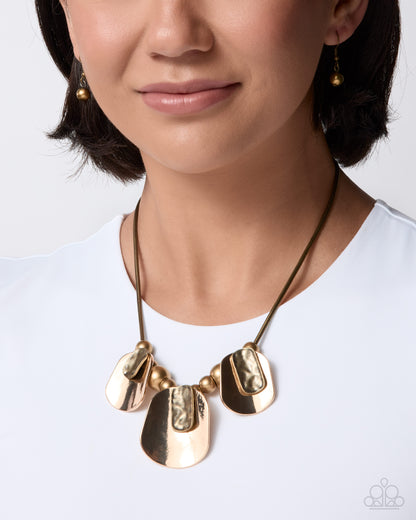 Shindig Statement - brass - Paparazzi necklace