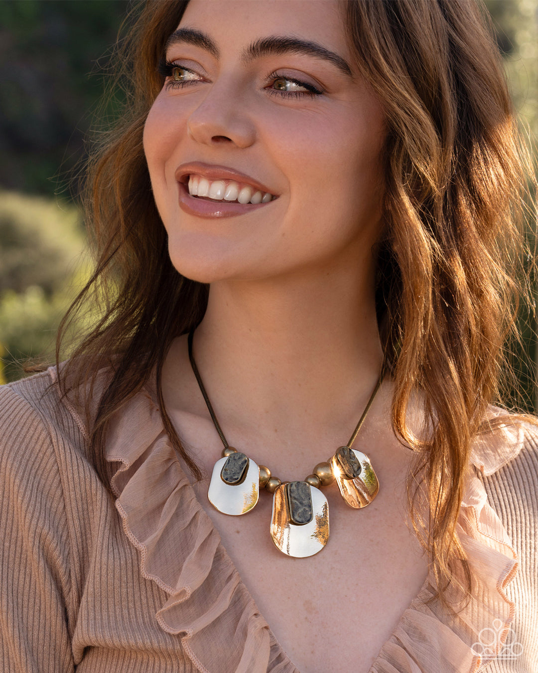 Shindig Statement - brass - Paparazzi necklace