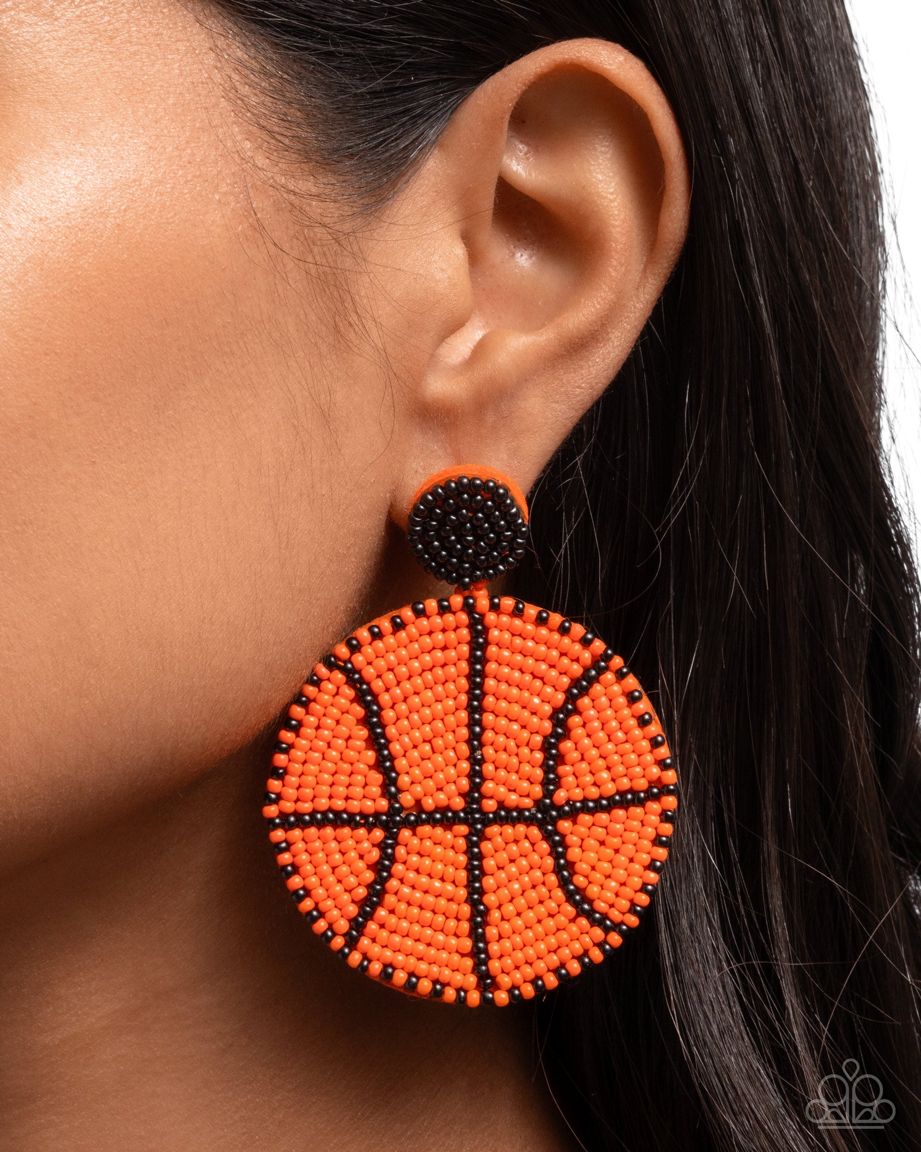 Shooting Hoops - orange - Paparazzi earrings