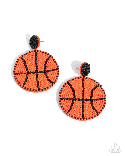 Shooting Hoops - orange - Paparazzi earrings