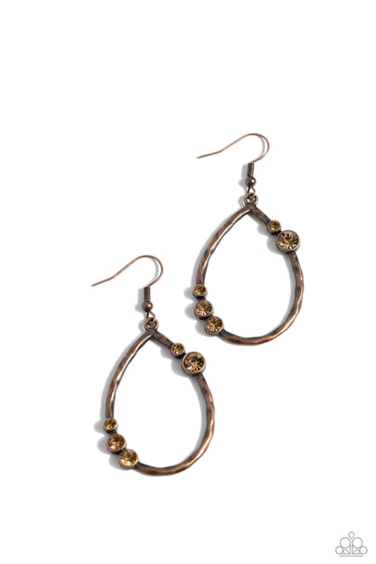 Shop Till You DROPLET - copper - Paparazzi earrings