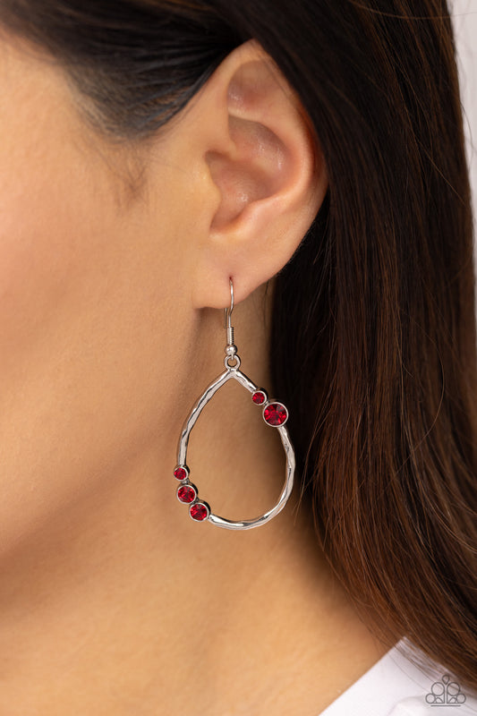 Shop Till You DROPLET - red - Paparazzi earrings