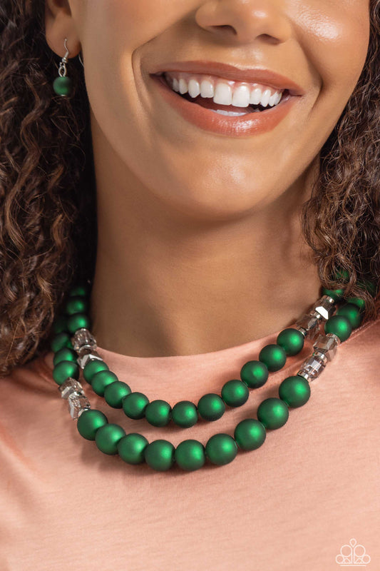 Shopaholic Season - green - Paparazzi necklace